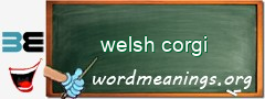 WordMeaning blackboard for welsh corgi